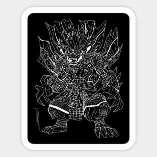 demon mexican yokai samurai ecopop art Sticker